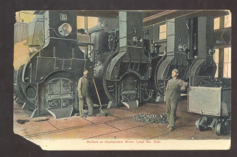 LEAD SOUTH DAKOTA SD HOMESTAKE MINE BOILER ROOM MINING VINTAGE POSTCARD