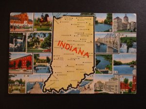 Indiana Map Pictures Postcard Postcard