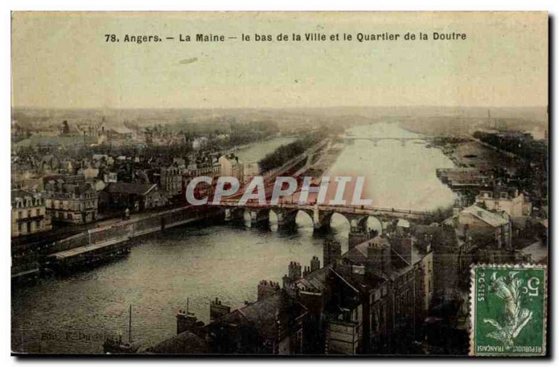 Angers Old Postcard The Maine The lower town and the district of Doufre