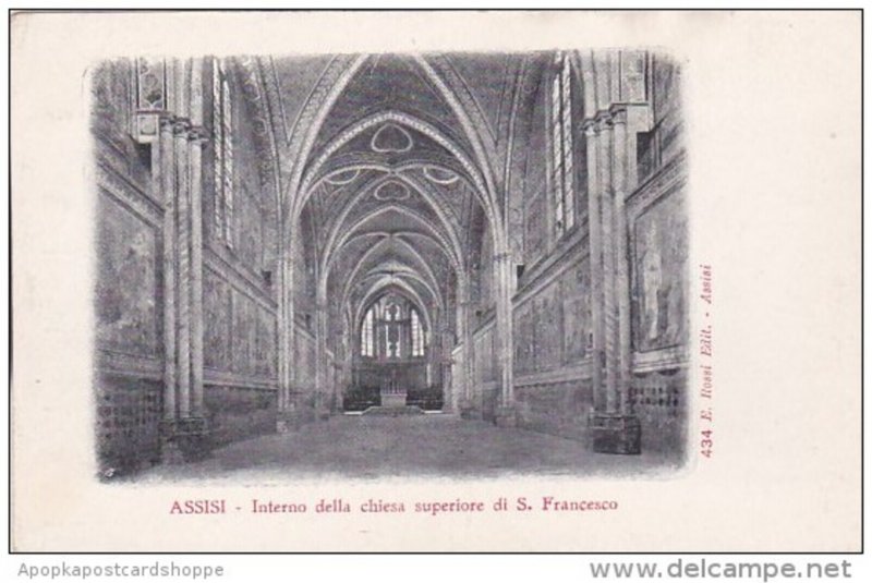 Italy Assisi Perugia Interno Della Chiesa Superiore Di Saint Francesco