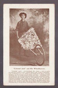 Portland MAINE 1908 CROSS COUNTRY TRAVELER Long Distance WALKER Wheelbarrow