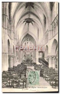 Old Postcard Reims Interior of I Church of Saint Jacques