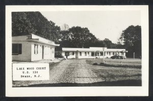 RPPC DEANS NEW JERSEY NJ LAKE WOOD COURT MOTEL US 130 REAL PHOTO POSTCARD