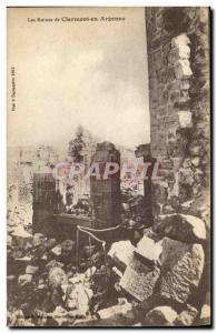 Old Postcard Militaria Ruins of Clermont in Argonne