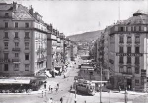 Switzerland Geneve Rue du Mont Blanc et le Mont-Blanc Real Photo