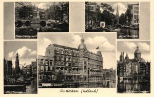 Vintage Postcard Reguliersgracht Groenburgwal Munttoren Amsterdam (Holland)