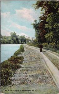 Amsterdam NY The Erie Canal USA Hugh Leighton c1930 Postcard D68