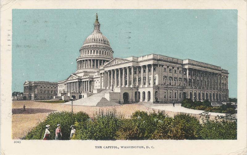 The Capitol, Washington, D.C. early postcard, Used in 1908