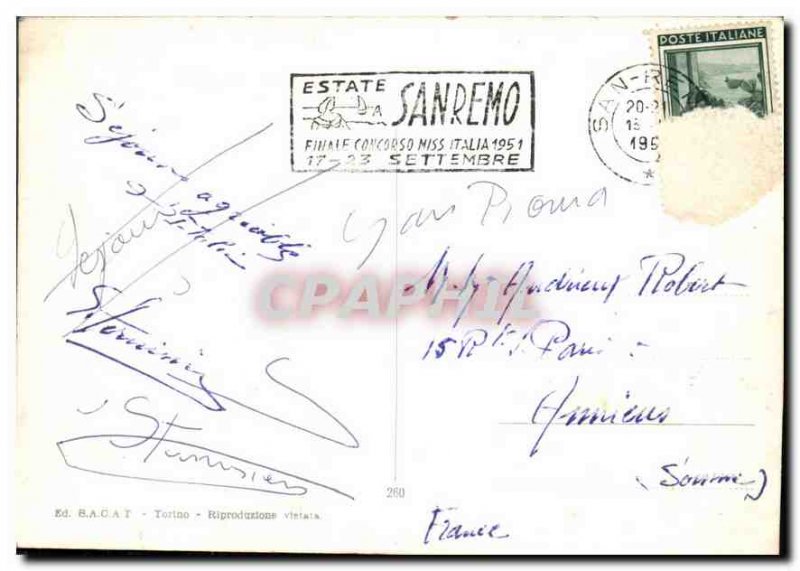 Postcard Modern Riviera Sanremo Corso Matteotti Automotive