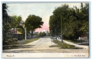 1907 First South Street Road Exterior Building Wenona Illinois Vintage Postcard
