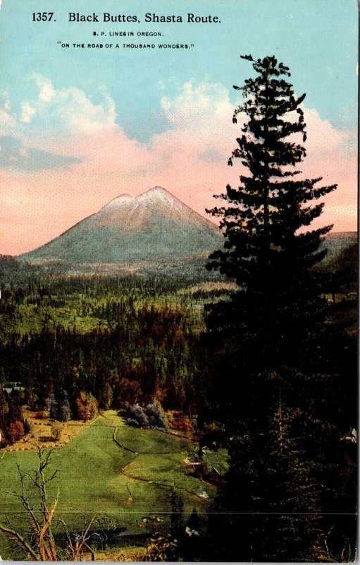 Black Buttes Shasta Route Antqiue Postcard UNP Unused DB