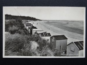Norfolk WELLS ON SEA The Beach & BEACH HUTS c1953 RP Postcard by J.H. Acock