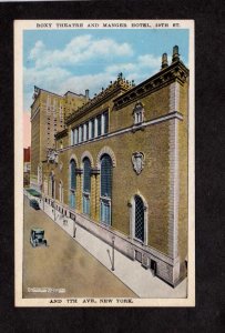 NY Roxy Theatre Theater Manger Hotel NYC New York City Postcard