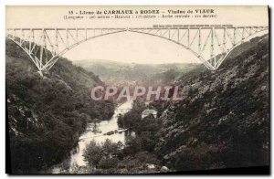 Old Postcard Line Carmaux in Rodez viaur viaduct