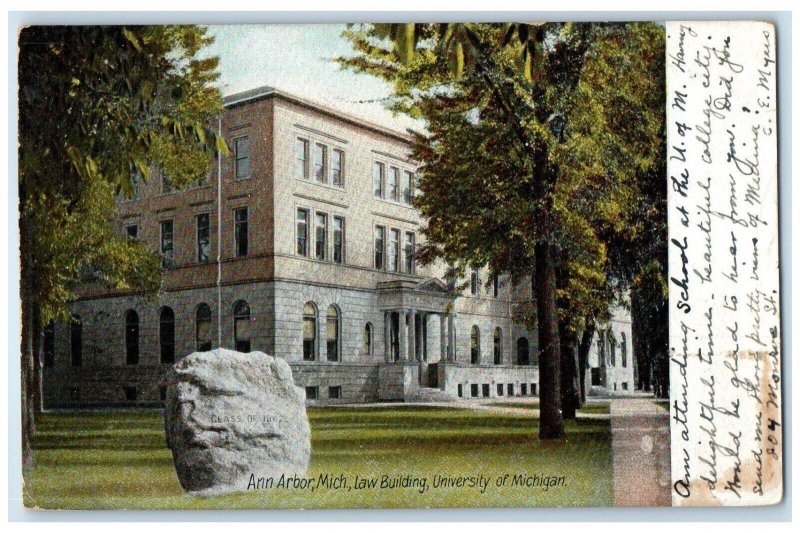 1907 Exterior View Law Building University Michigan Ann Arbor Michigan Postcard