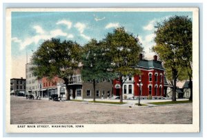 A View Of East Main Street Washington Iowa IA Unposted Vintage Postcard