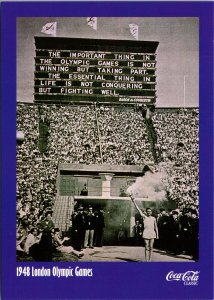 John Mark Torch Bearer  1948 London Olympic Games Postcard Coca-Cola