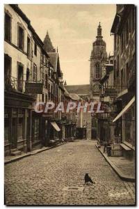 Old Postcard Picturesque Lower Normandy Coutances Rue Geoffroy de Montbray Ch...