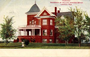 NE - Lincoln. Residence of William Jennings Bryan, Fairview