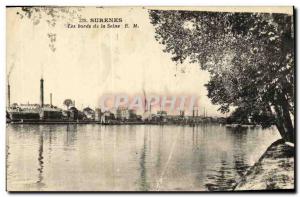 Old Postcard Suresnes The Banks of the Seine