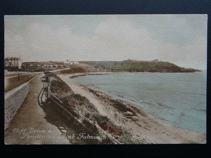 Cornwall FALMOUTH Cliff Drive & Pendennis Point - Old Postcard by J.H. Lake & Co