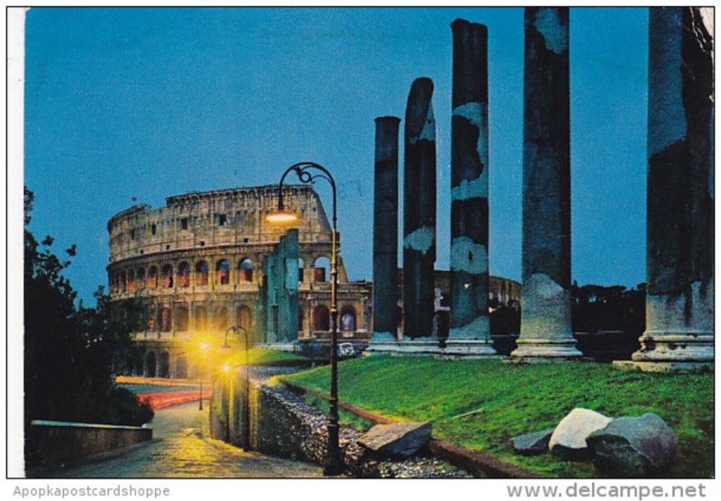 Italy Roma Rome Il Colosseo At Night