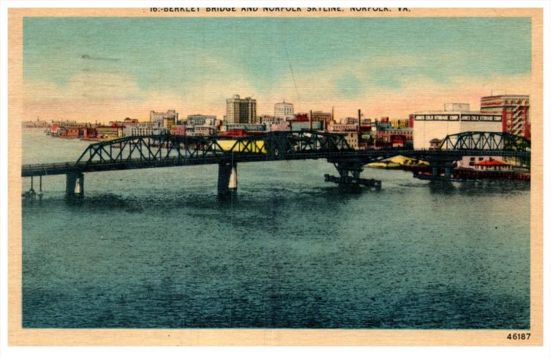 366 Va Norfolk Berkley Bridge Hippostcard