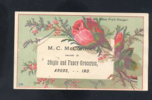 ARGOS INDIANA MCCORMICH GROCERY STORE 1890s VINTAGE ADVERTISING EPHEMERA