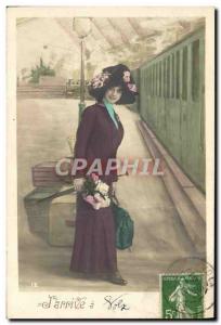 Postcard Old Train Volx Woman