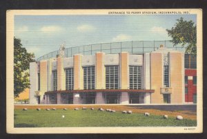 INDIANAOPLIS INDIANA ENTRANCE TO PERRY BASEBALL STADIUM VINTAGE POSTCARD