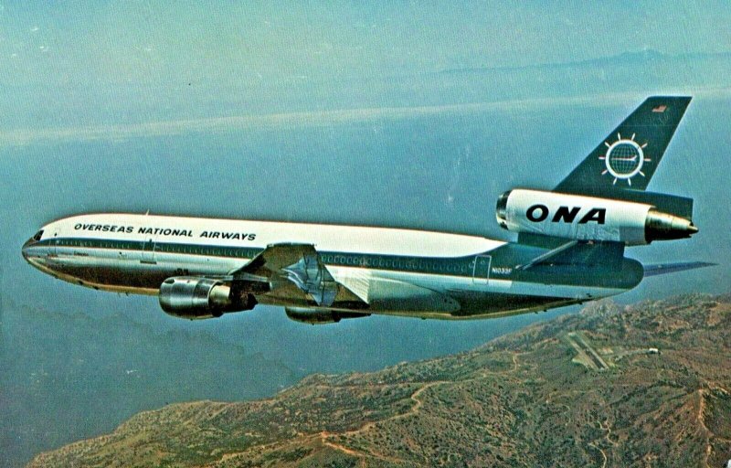 Vintage Postcard ONA Overseas National Airways Welcome Douglas DC-10-30CF