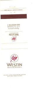 Westin Hotel & Resorts,  Matchbook Cover