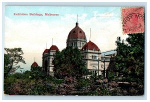 c1910 Exhibition Buildings Melbourne Australia Foreign A Miller Stamp Postcard