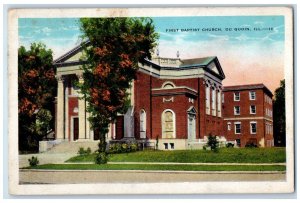 1935 First Baptist Church Chapel Exterior Du Quoin Illinois IL Vintage Postcard
