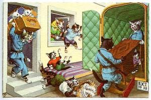 Mainzer Dressed Cats-Kitties-#4923-Moving Day-Van-Trunk-D...