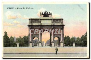 Old Postcard Paris Arc Tuileries