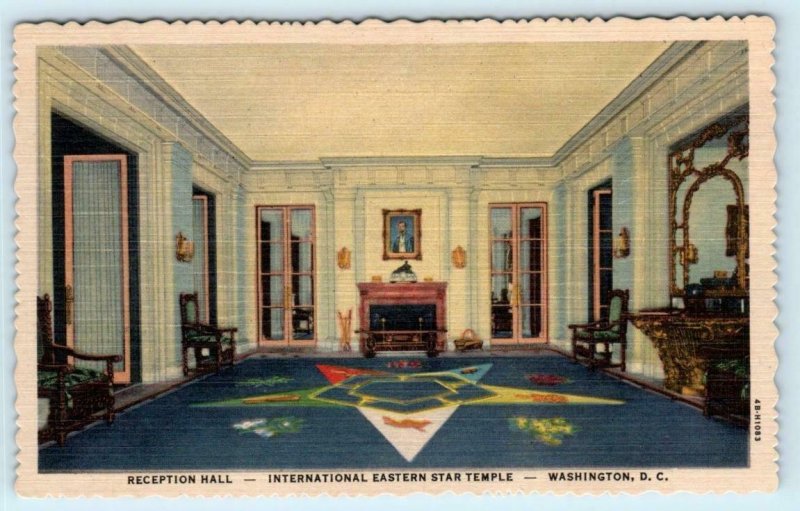 3 Postcards WASHINGTON D.C. ~ International EASTERN STAR TEMPLE c1940s Linens
