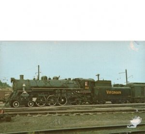 Virginian Locomotive 212 At Roanoke Virginia 1957 Postcard