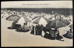 Vintage Postcard 1930's Beach Front Scene, Ocean Grove, New Jersey (NJ)