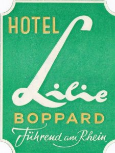 Germany Boppard Hotel Lilie Vintage Luggage Label sk3283