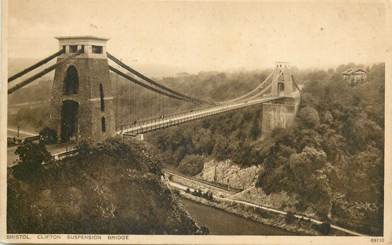 Postcard England Bristol Clifton Suspension Bridge