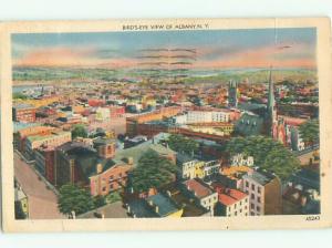 Linen AERIAL VIEW OF TOWN Albany New York NY n3919