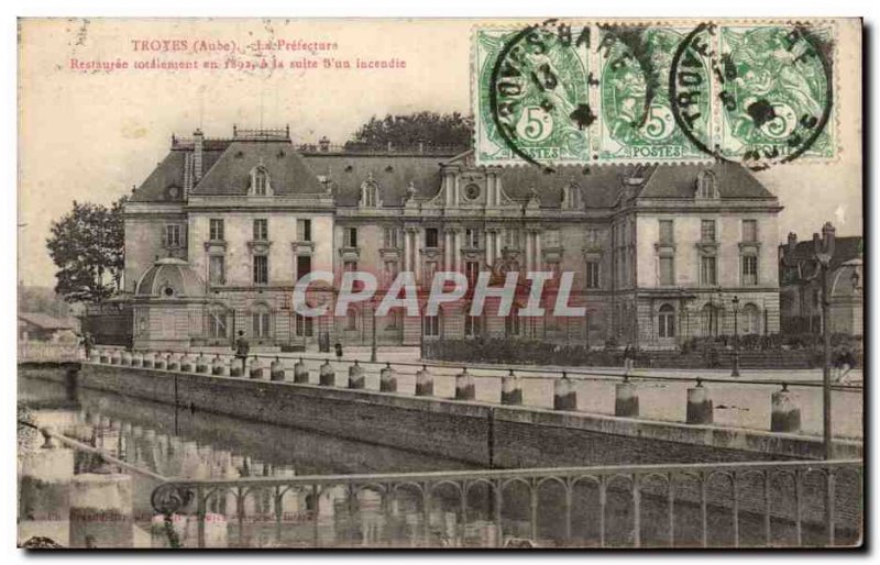 Troyes Old Postcard The prefecture completely Restored in 1892 following & # ...