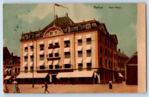 Aarhus Midtjylland Denmark Postcard Hotel Royal 1913 Antique Posted