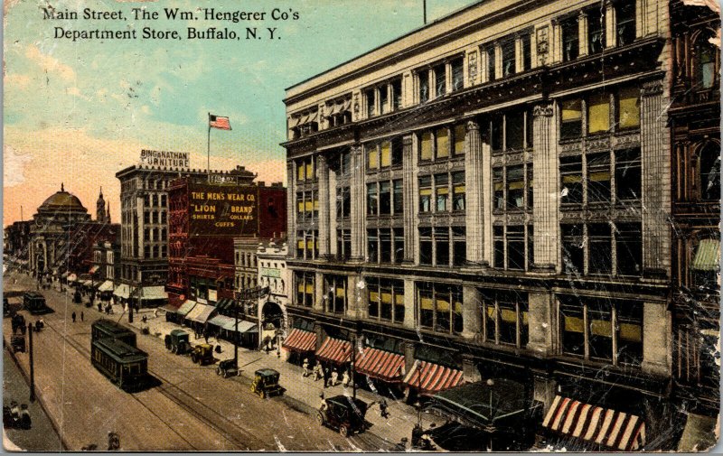 Vtg Main Street Wm Henegerer Co Department Store Buffalo New York NY Postcard