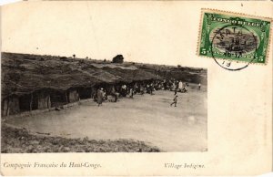 PC VILLAGE INDIGENE ETHNIC TYPES FRENCH CONGO (a35778)