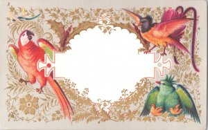 Charming Original Antique Victorian Trade Card - Embossed Colorful Birds