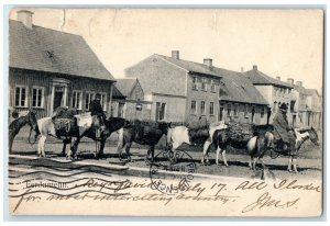 1905 Horses Carrying Items Eerdamenn Iceland Antique Posted Postcard