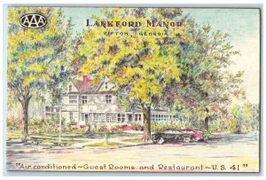 c1940 Lankford Manor Restaurant Guest Room Exterior Tifton Georgia GA Postcard