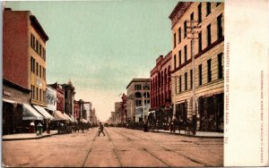 Postcard CA San Diego Fifth Street Shops Streetcar Buggies Street View 1906 S83